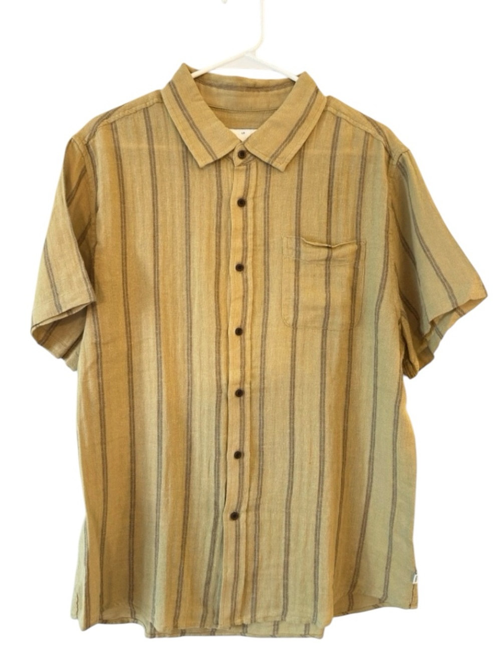 Katin Men's Tan Striped Button Down Shirt